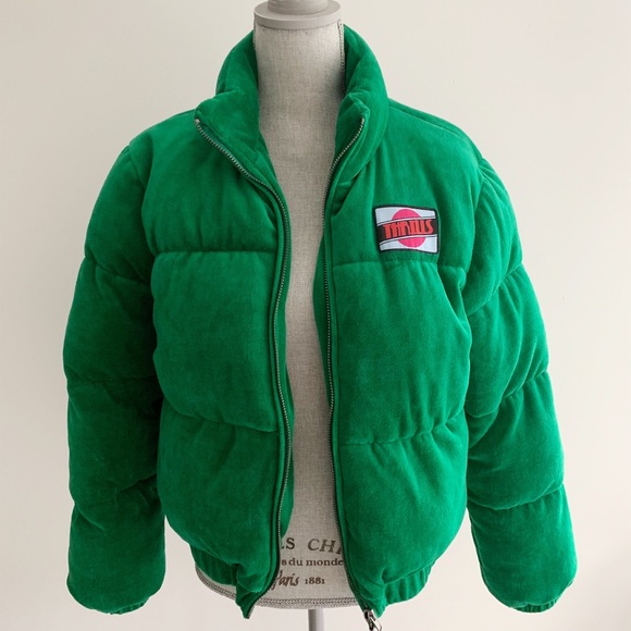 🐸green puffer jacket from forever 21🐸 - Picture 1 of 2